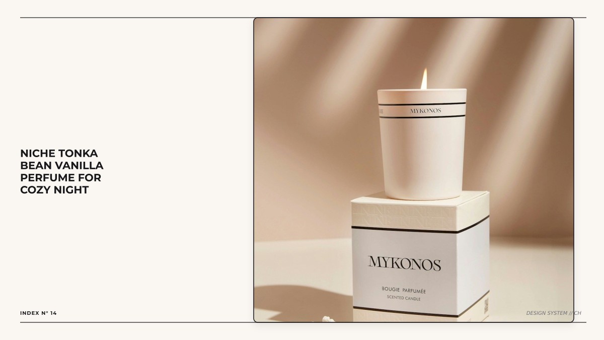 niche tonka bean vanilla perfume for cozy night