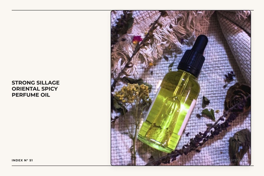 strong sillage oriental spicy perfume oil
