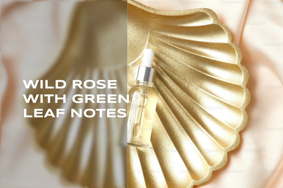 wild rose with green leaf notes