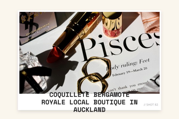 Coquillete Bergamote Royale local boutique in Auckland