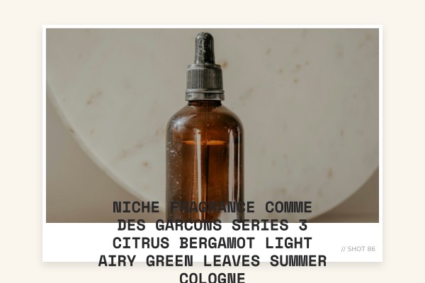 Niche Fragrance Comme des Garcons Series 3 Citrus Bergamot light airy green leaves summer cologne
