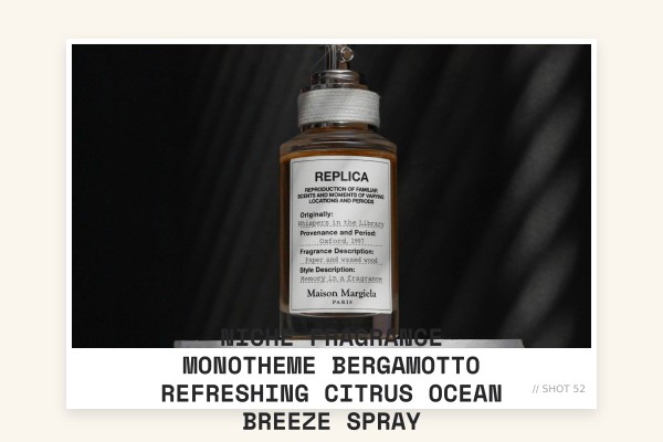 Niche Fragrance Monotheme Bergamotto refreshing citrus ocean breeze spray