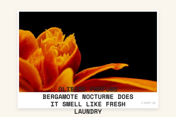 Olibere Parfums Bergamote Nocturne does it smell like fresh laundry