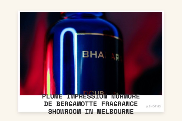 Plume Impression Murmure de Bergamotte fragrance showroom in Melbourne